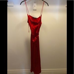 Red satin Zara dress